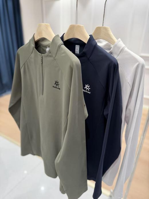 凯乐石男款抓绒半拉链长袖防风防臭透气衫 商品图5