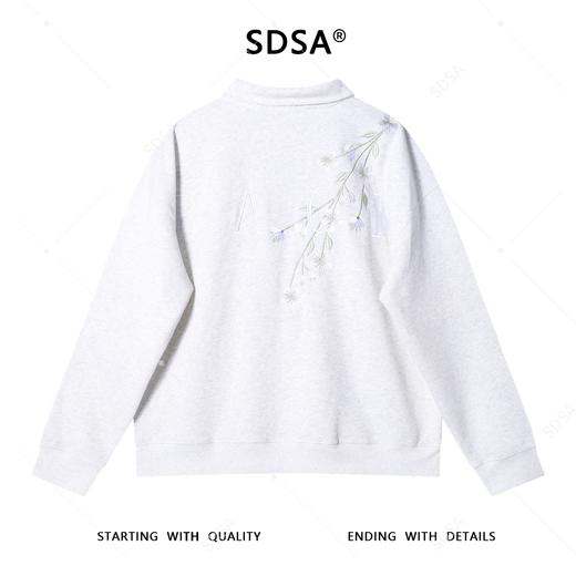 9602SDSA男士秋冬新款痞帅男装潮牌简约刺绣花卉polo领卫衣百搭时尚 商品图5