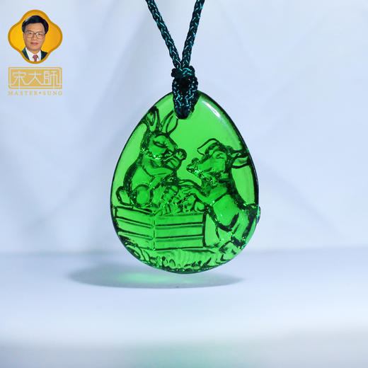集雅轩宋韶光大师2026年新款狗 狗兔同乐 琉璃吊坠礼品 商品图3