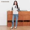Famecoco范可儿撞色拼接V领休闲开衫学院风针织外套FAB6DE015 商品缩略图1