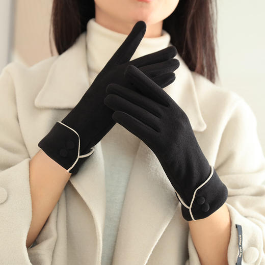 49元两副！小香风时尚女士手套 磨毛触屏保暖 秋冬加绒 修饰手型 蓄热防风 方便操作手机 时尚韩版百搭款式 骑车出行户外活动 商品图1