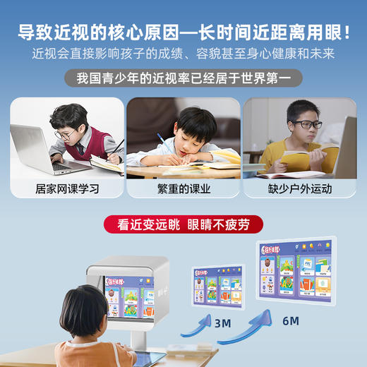 王凯教授发明专利 第三代瞳遥MyoCtrl读写平台 远距离儿童拉远镜 护眼防控 雾视屏 远像光屏 商品图4