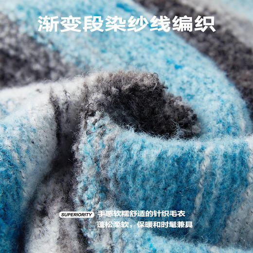 NPC潮牌圆领针织保暖上衣秋季撞色长袖百搭情侣套头毛衣NP38SW04 商品图4