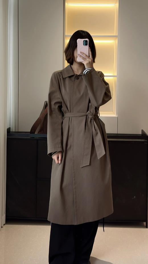 拉夏贝尔/La Chapelle极简高级翻领风衣早秋韩版休闲宽松廓形大衣中长款 商品图8