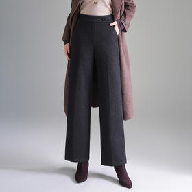 毛呢加厚九分阔腿裤通勤时尚西装裤，垂坠感修身直筒裤MYX-YBS-85102-L