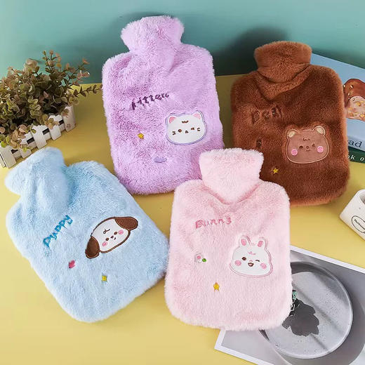 淘小沫绒面卡通热水袋1000ml（颜色随机） 商品图0