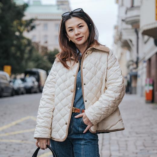 巴恩风撞色羽绒服/MOiKKA/百搭通勤/休闲简约羽绒夹克/大翻领保暖外套【上海仓发货】 商品图2