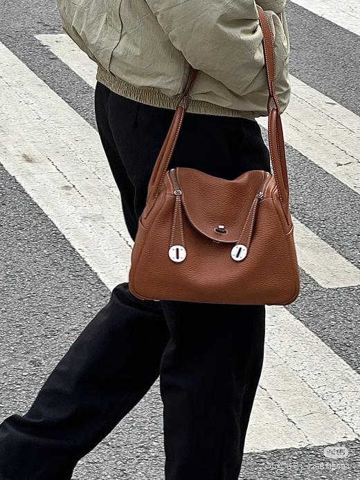 【头层TC纹荔枝牛皮】手工缝制枕头包真皮女包单肩斜挎手提包女秋冬 商品图12