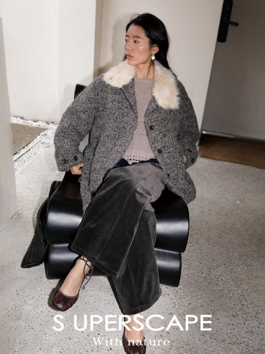 素舶 棉质灯芯绒细坑条保暖高质感慵懒复古百搭显瘦直筒休闲裤 商品图3