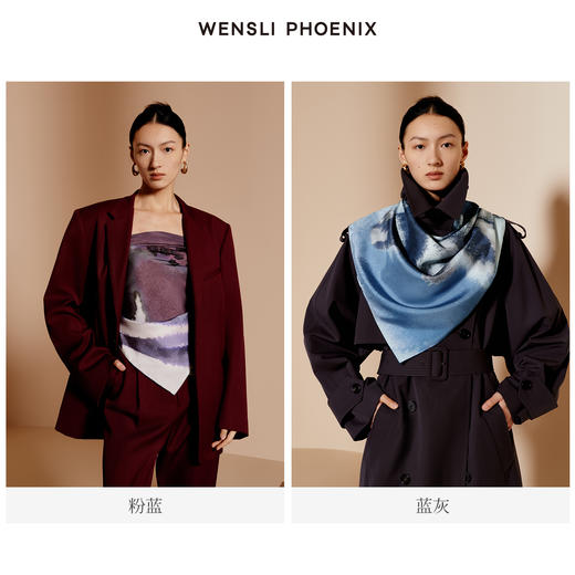 凤凰之家“秘境花园”88厘米双面印花大方巾 商品图2