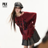 P&X设计师女装2025冬季慵懒风时尚中长款毛衣  825418190 红色 商品缩略图3
