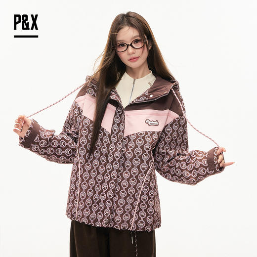P&X设计师女装2025冬季短款时尚短外套连帽休闲风825413249 花色 商品图0