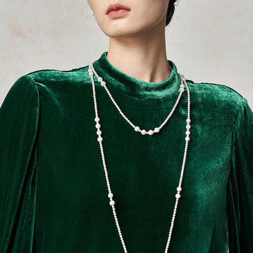 【林栖设计小店】真丝丝绒衬衣复古优雅显瘦2025秋冬新款上衣1953117 商品图3