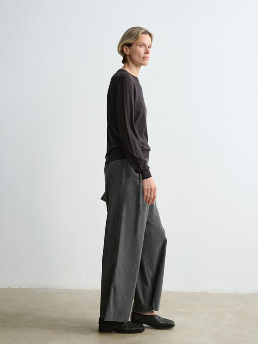 ROMI STUDIO“环保系列”100%棉高腰可调节阔腿灯芯绒长裤23AWK1180 商品图0