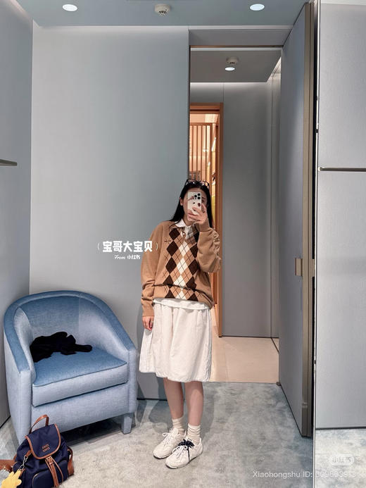 1016-5 独家圆正 miu菱格长袖polo衫 我穿38也偏长，跟模特一样 商品图2