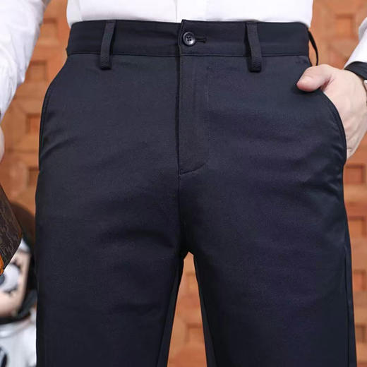 简约时尚免烫休闲西裤男秋款修身直筒长裤    KDZC-HCE85133* 商品图1