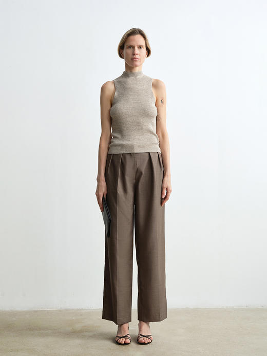 ROMI STUDIO 立体褶位宽松直筒慵懒感西裤女肌理感显高显瘦K2722 商品图1