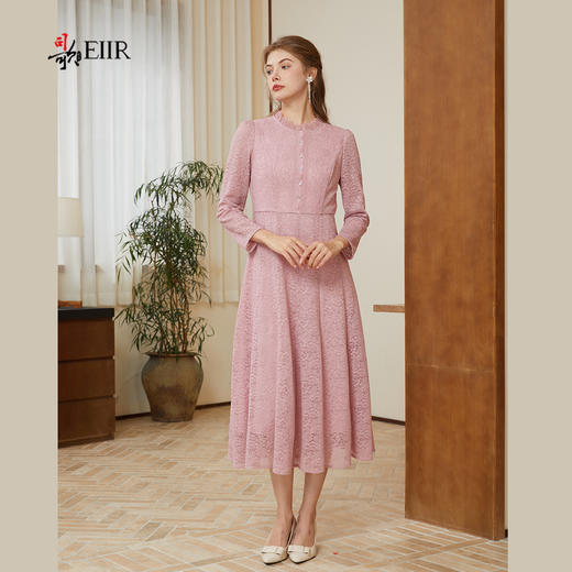 司歌蕾丝复古优雅长袖连衣裙长袖A921068X 商品图4