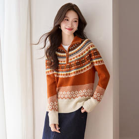 QF 20-1578羊毛费尔岛毛衣气质轻奢减龄毛衣