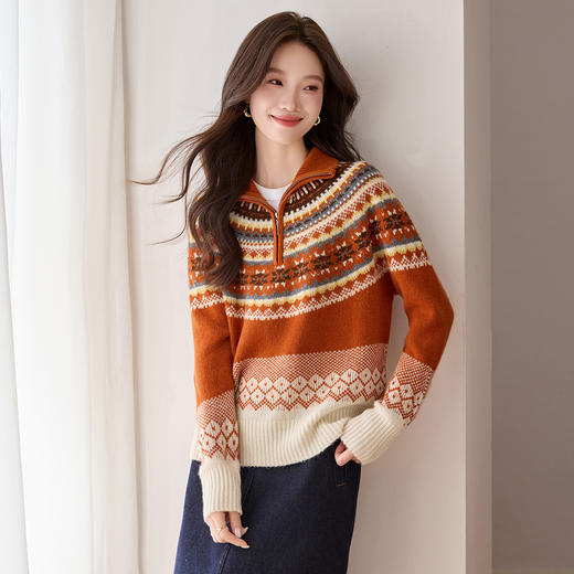 QF 20-1578羊毛费尔岛毛衣气质轻奢减龄毛衣 商品图0