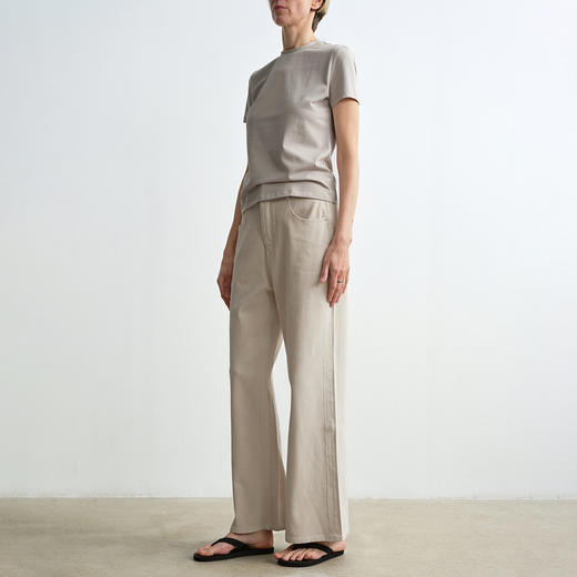 ROMI STUDIO“留白絮语”长绒竹节棉肌理感洗水直筒牛仔裤 421NS072(现货) 商品图1