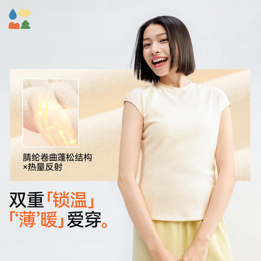 【女式保暖打底衫】森林棠25秋冬成人女内搭贴身柔软修身半高领打底上衣【森林棠11月专场】 商品图3