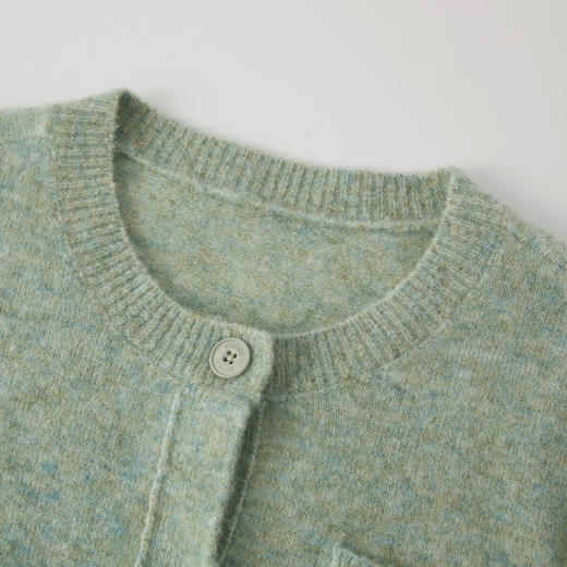 谜底针织开衫长袖2025冬季新品优雅绣花百搭短款毛衣女254MZ1876 商品图3