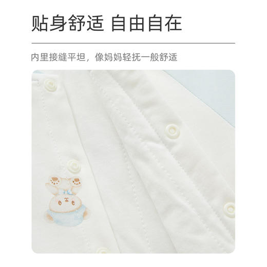 怡比晚安小熊长袖开襟哈衣HY25WIN021花蓝色调59#-90# 商品图4