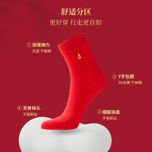 ALDOLA/雅黛俪本命年红色袜子2025年秋冬新品女生女士中筒袜大红 商品图5