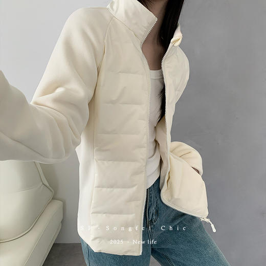 【立领轻薄羽绒服】秋冬拼接内胆外套 修身实用短款运动跑步外套  商品图4