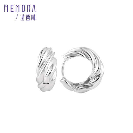 【任选3件599元】素圈圆环耳饰 S925银耳环时尚ins风耳圈MEMORA诗普琳YEE02401、YEE02402（线上专供） 商品图3