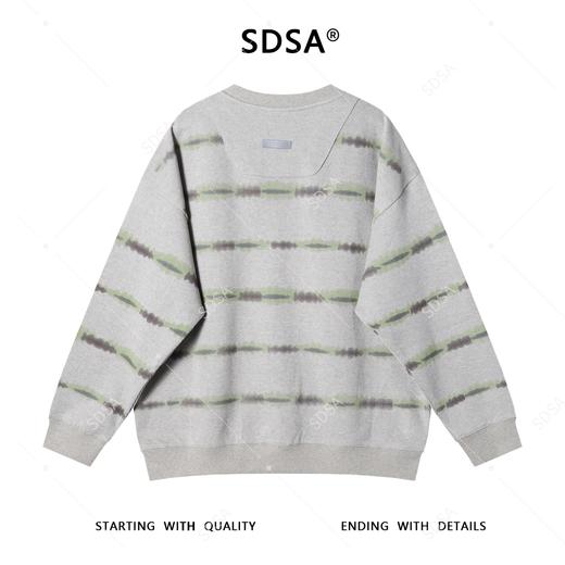 8029SDSA男士秋冬新款痞帅男装时尚潮牌扎染条纹圆领卫衣宽松套头上衣 商品图5