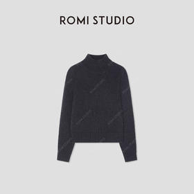 ROMI STUDIO100%精纺绵羊毛长袖弹性针织高领套头毛衫 RWBWST1612【现货】