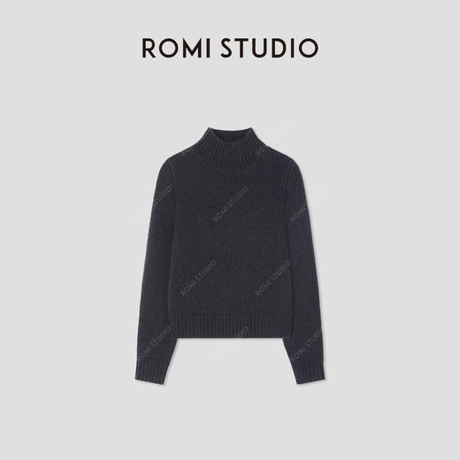 ROMI STUDIO100%精纺绵羊毛长袖弹性针织高领套头毛衫 RWBWST1612【现货】 商品图0
