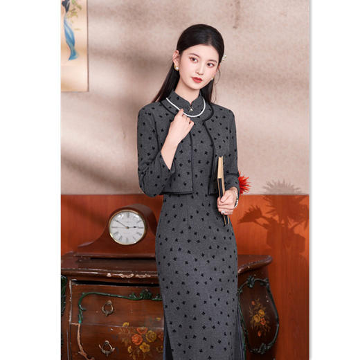 SKY 66993无袖旗袍披肩套装旗袍两件套 商品图0