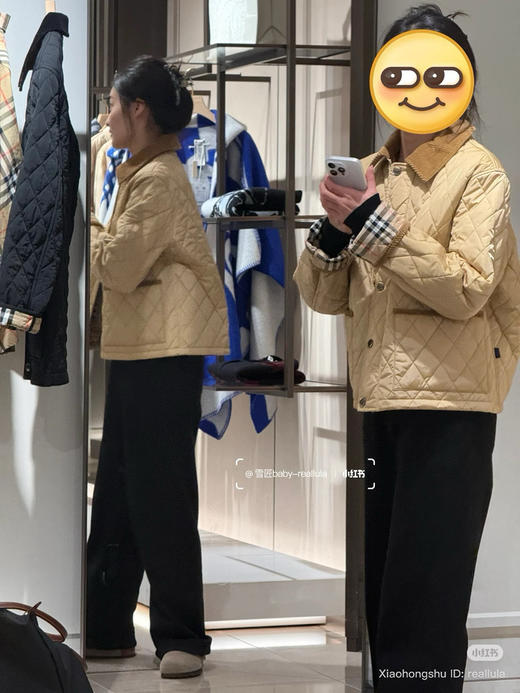 1016-6 渠道圆正 BBR常规版 双贴袋 菱格衍缝 灯芯绒衣领 老钱风 夹克棉服外套 167/138穿XL 商品图13