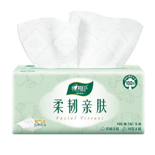 心相印 云感柔韧亲肤三层100抽18包塑装抽纸（6包*3提） 6903244960618 商品图4