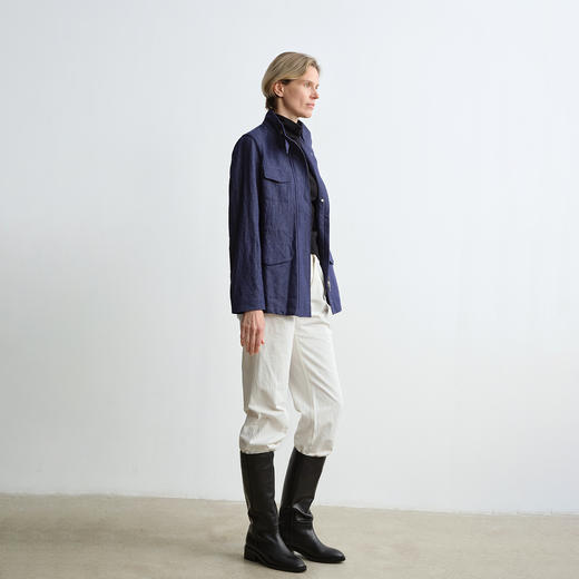 ROMI STUDIO“棕标甄选”头层牛皮拼羊皮油蜡粗跟长筒靴RW24LP30426 商品图4