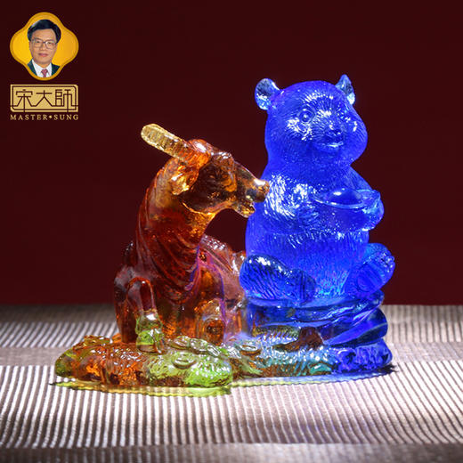 集雅轩宋韶光大师2026年新款鼠 牛熊保岁 琉璃摆件礼品 商品图2