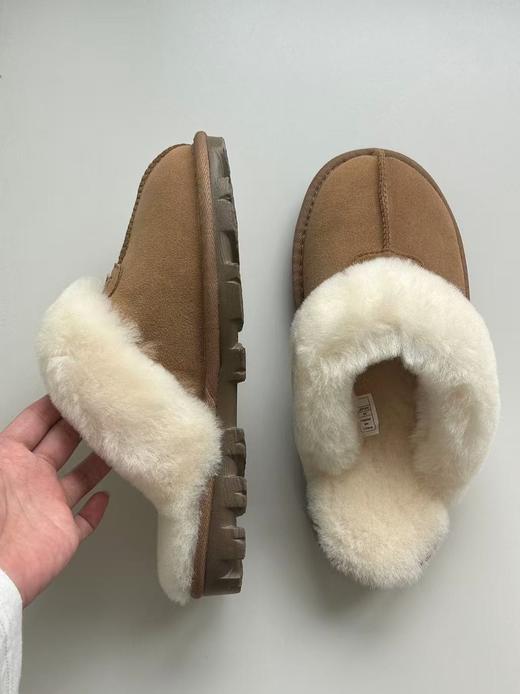 【每双送一对袜子】牛皮羊毛系列毛拖鞋！不退可换码～ 商品图1