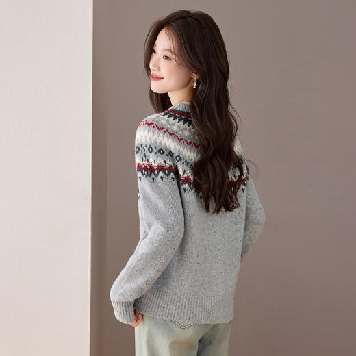 QF 20-1579费尔岛针织外套上衣显瘦洋气羊毛洋气开衫 商品图3