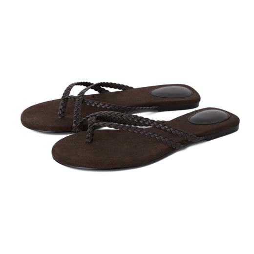 ROMI STUDIO“夏日松弛”羊皮革复古编织夹趾平底凉鞋 RWCRP33479【发货时间25天】 商品图8