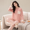 【热卖推荐】自然醒柔汐（带胸垫）女士家居服100%棉长袖长裤套头睡衣QH 商品缩略图4