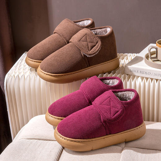 占姆士奥莱款【老人包跟棉拖鞋男】秋冬室内家居加绒保暖防滑厚底棉鞋 新款外穿棉拖 商品图3