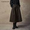 Famecoco休闲复古高腰半身裙宽松显瘦A字裙百搭纯色伞裙FAC8HA031 商品缩略图3