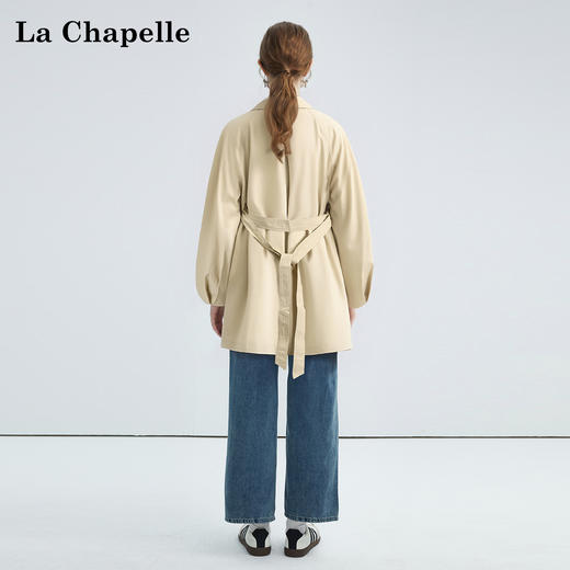 拉夏贝尔/La Chapelle简约气质纯棉风衣外套中长款英伦风别致时尚上衣 商品图4