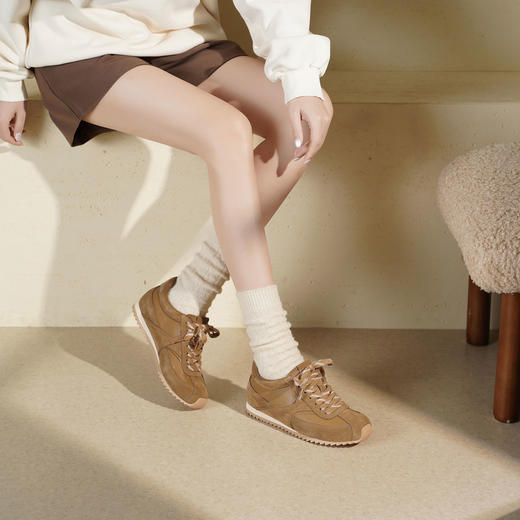 Westory2025年秋季薄底德训运动鞋轻便百搭系带深口单鞋S25CM76841 商品图5