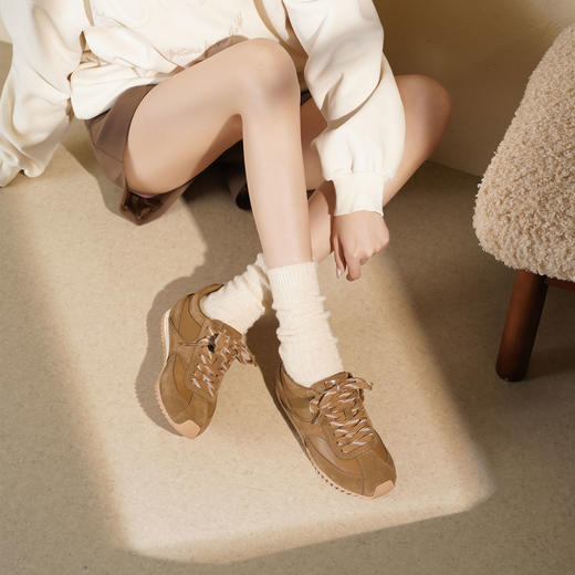 Westory2025年秋季薄底德训运动鞋轻便百搭系带深口单鞋S25CM76841 商品图7