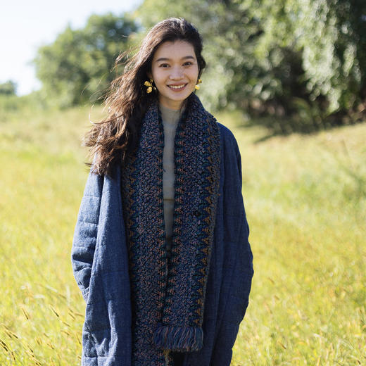 绽放682朵/情书3.0·麻棉肌理感夹棉长款棉服外套女冬新款棉衣 商品图0