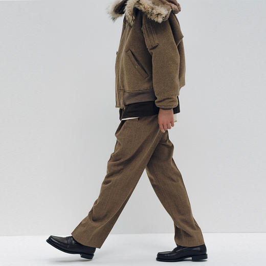 KAPTAIN SUNSHINE Belted Riviera Pants 英国蓝面羊毛休闲裤 商品图1